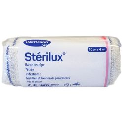 Hartmann Sterilux Bande De Crêpe - Comprime les Plaies - Lavable et Réutilisable - 10cm x 4m