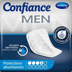 Confiance Men Pads Protections Absorbantes 4 Gouttes - 14 Pièces