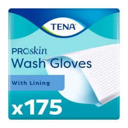 Tena Wet Wash Glove ProSkin - Gants de Toilette Jetables - Pastifiés - 175 pièces