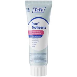 TePe Pure Dentifrice Avec Fluor - Dès 7 Ans - 75ml - Goût Menthe Douce - Pour gencives sensibles et bouche sèche