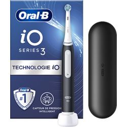 Oral-B iO3 Brosse à Dents Électrique Rechargeable - Couleur : Noir Mat - Technologie iO