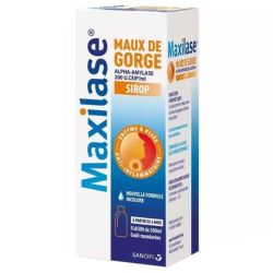 Maxilase Maux de Gorge Sirop 200 ml - Goût Mandarine