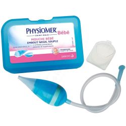Physiomer Mouche Bébé Nez Hygiène + 5 Filtres Protecteurs – Dégage en douceur le nez de bébé