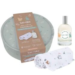 Luc et Léa Mon Coffret Naissance - Lange & Eau de Senteur 50ml - Douceur, tendresse et bien-être
