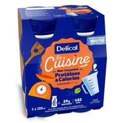 Delical Mon Concentré Protéines & Calories 4x200 ml - Enrichissement nutritionnel sans lactose