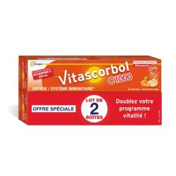 Vitascorbol Vitamine C 1000mg - Lot de 2 x 20 comprimés effervescents - Vitalité et Défenses Renforcées