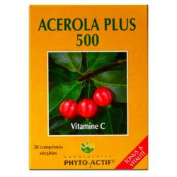 Phyto-Actif Acérola Plus 500 - Réduit la Fatigue - 30 Comprimés