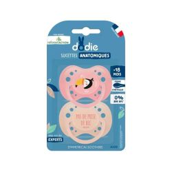 Dodie Reforest'Action Lot de 2 Sucettes Anatomiques - En Silicone - +18 Mois - Toucan