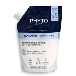 Phyto Douceur Shampoing Douceur Tous Types de Cheveux - Éco-Recharge 750ml