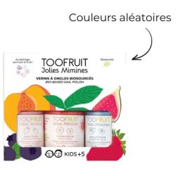 TooFruit Coffret Jolies Mimines Vernis à Ongles Bio - 3 Vernis Coloris Aléatoires
