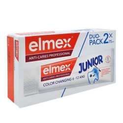 Elmex Dentifrice Anti-Caries Professional Junior Color Changing 2x75ml – Protection anti-caries ludique