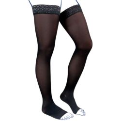 Thuasne Venoflex Kokoon Absolu Classe 3 Bas de Contention Femme Pieds Ouverts Noir - Normal - Taille 2