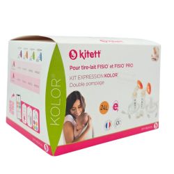 Kitett Kit Expression Double KOLOR - 24mm / Orange - Taille L - 1 kit - Pour tire-lait FISIO et FISIO PRO
