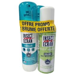 Insect Ecran Famille 2 x 100 ml + Brume Végétale 100ml Offerte
