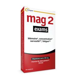 Mag2 Exam - 30 Comprimés - Amélioration mémoire, concentration, et réduction de la nervosité