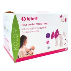 Kitett Kit Expression Kolor Double pompage - 2 téterelles - 21mm Violet - Taille S - Kit double pour Tire-lait Minikit Pro