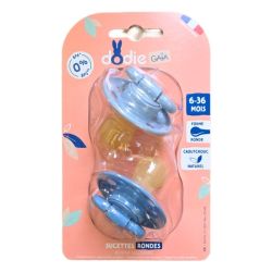 Dodie Gaïa Sucettes Rondes Caoutchouc Naturel 6-36m - Lot de 2