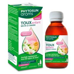 Phytosun Arôms Sirop Toux Enfant - Toux Sèche et Grasse - Tapisse et Apaise la Gorge - 200ml