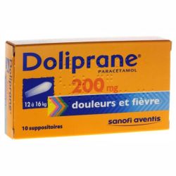 Doliprane 200 mg 10 suppositoires