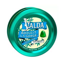 Valda Gommes Sans Sucres - Goût Menthe Eucalyptus - Apaise la Gorge - 50 g