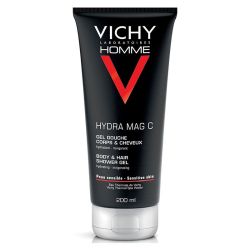 Vichy Homme Hydra Mag C Gel Douche Corps & Cheveux - 200 ml - Peaux Sensibles & Fatiguées