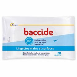 Baccide Lingettes Désinfectantes Mains et Surfaces - 70 Lingettes