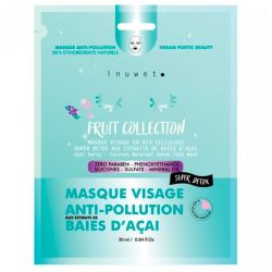 Inuwet Masque Visage Anti Pollution Detox - Aux Baies d'Açai - 1 masque en tissu