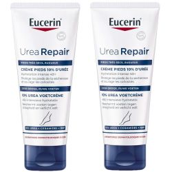 Eucerin UreaRepair Crème Pieds 10% d'Urée 2 x 100ml - Pieds très secs, rugueux