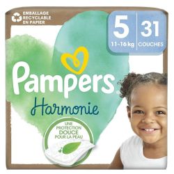 Pampers Harmonie Couches Bébé Taille 5 (11-16kg) - 31 Couches