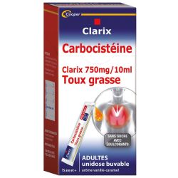 Clarix Expectorant Sachet 15 unidoses Toux grasse - Carbocistéine