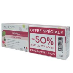Les Trois Chênes Nopal Mincinov Capteur de Graisses et Sucres Minceur - Offre spéciale -50% sur la 2e boîte - Programme 1 mois