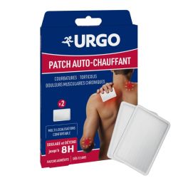 Urgo Patch Auto-Chauffant 8h - Soulage les Courbatures et Douleurs Musculaires - x2 patchs