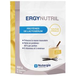 Nutergia Ergynutril Protéines de Lactosérum - Goût Vanille - Augmente la Masse Musculaire - 300g