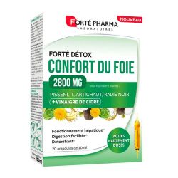 Forté Pharma FortéDétox 2800 MG - Confort du Foie & Digestion - 20 ampoules