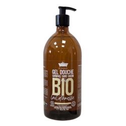 Les Petits Bains de Provence Gel Douche Surgras Sans Savon Bio Lait d'ânesse - 1L - Visage Corps et Cheveux