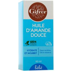 Gifrer Huile d'Amande Douce - 60ml - Hydrate, nourrit et protège - Corps, visage, cheveux