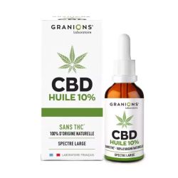 Granions Huile CBD 10% - Réduit le Stress et l'Anxiété - 10ml