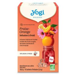 Yogi Tea Infusions À Froid Fraise Orange Bio 15 Sachets – Éclat et vitamine C