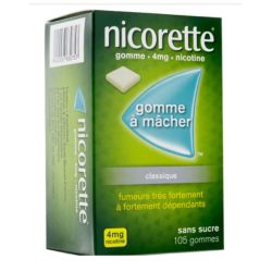 Nicorette 4 mg 105 gommes à mâcher