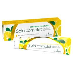 Lehning Dentifrice Naturel Soin Complet - 80 g - Bicarbonate et huile essentielle de citron