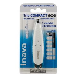 Inava Trio Compact - 1 Manche + 3 Brossettes Interdentaires - Taille 0/0/0 - 0,6mm