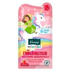 Kneipp Naturkind Cristaux de Bain Crépitants - Paillettes de Licorne - Senteur Fraise - 60g