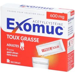 Exomuc 600 mg – 6 sachets de poudre pour solution orale arôme citron