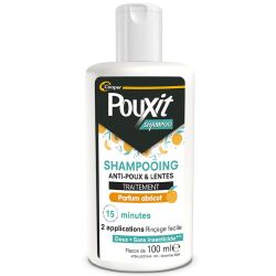 Pouxit Shampooing Traitement Anti-Poux & Lentes - 100ml - Parfum Abricot - Élimine poux et lentes