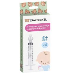 Docteur B Seringues pour Lavage Nasal par Irrigation - 2 Seringues - 6 mois et plus