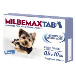 MilbemaxTab Vermifuge Petits chiens et Chiots - 2 comprimés