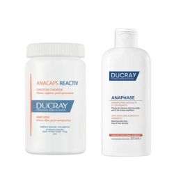 Ducray Anacaps Reactiv Chute de Cheveux Réactionnelle 90 Gélules + Shampoing Antichute Reactiv 200ml Offert