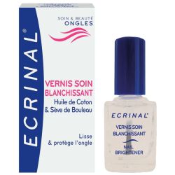 Ecrinal Vernis Soin Blanchissant - 10ml - Illumine, renforce et protège les ongles ternis