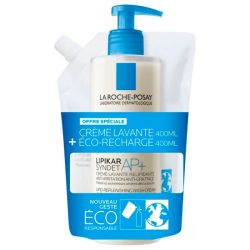 La Roche-Posay Lipikar Crème Lavante Relipidante + Recharge - 2x400ml - Eczéma Atopique
