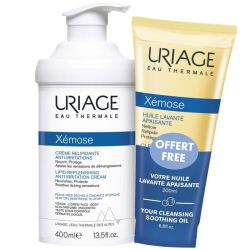 Uriage Xémose Crème Relipidante 400ml + Huile Lavante 200ml OFFERTE – Duo anti-grattage